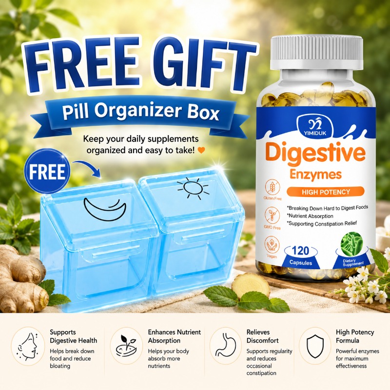 Digestive Enzyme Blend - كبسولات إنزيمات هضمية عضوية، مع مزيج