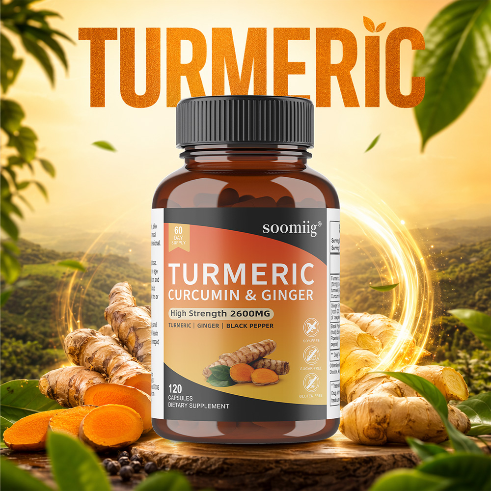 Turmeric Curcumin Capsule - كبسولات الكركم مع الزنجبيل والفلفل الأسود،