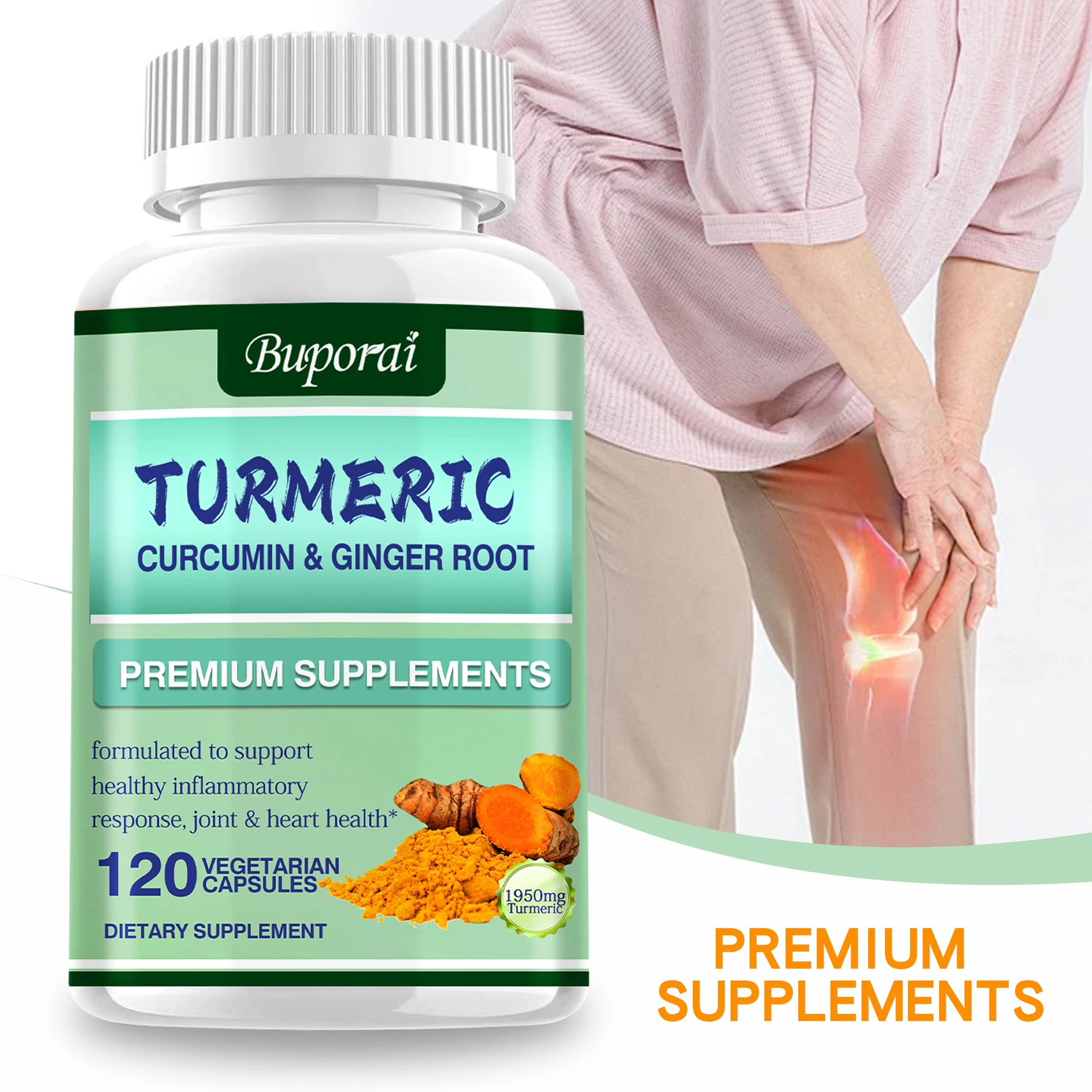 Turmeric Curcumin Capsule - الكركم الكركم + جذر الزنجبيل -