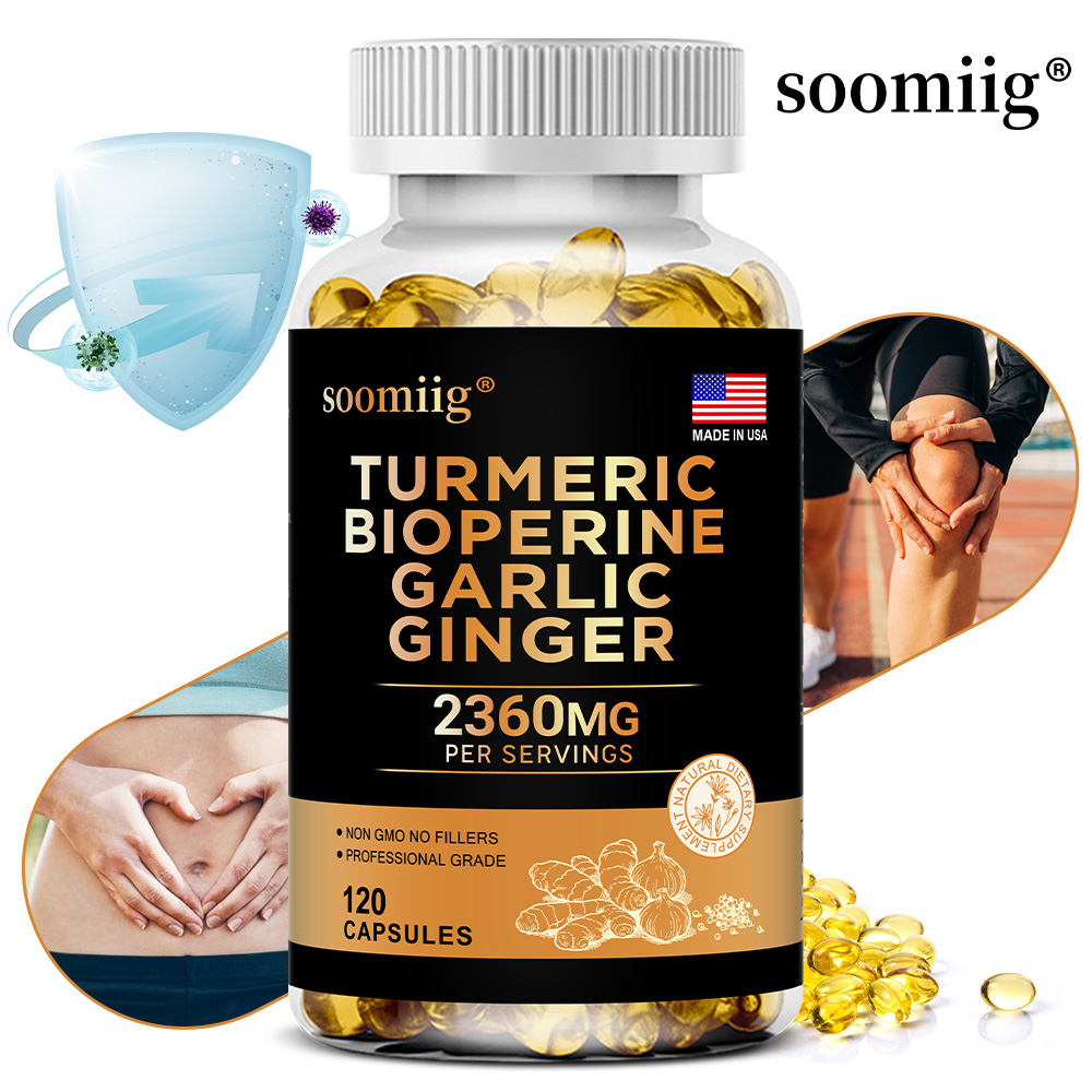 Turmeric Curcumin Capsule - مكمل الزنجبيل الكركم مع الثوم الكركمين