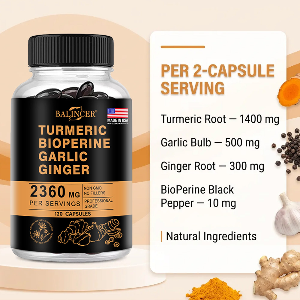 كبسولات الكركم والزنجبيل 2360  - مراجعة Turmeric Curcumin Capsule وسعره