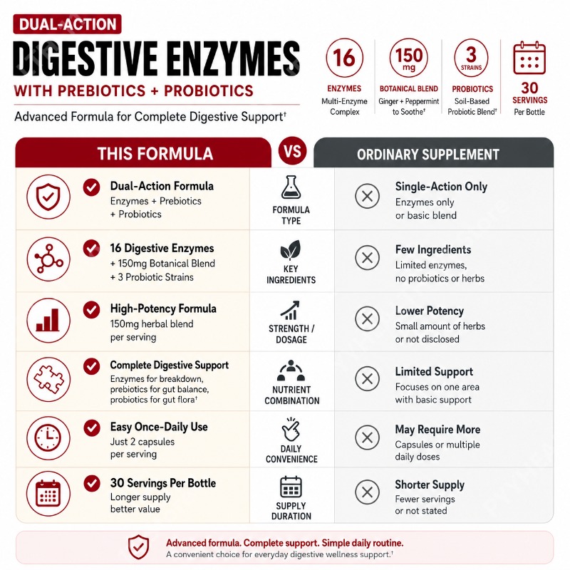 إنزيمات هضمية مع البريبايوتكس  - مراجعة Digestive Enzyme Blend وسعره