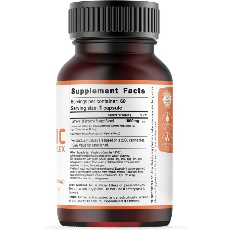كبسولات الكركم 1000 ملغ تحتوي  - مراجعة Turmeric Curcumin Capsule وسعره
