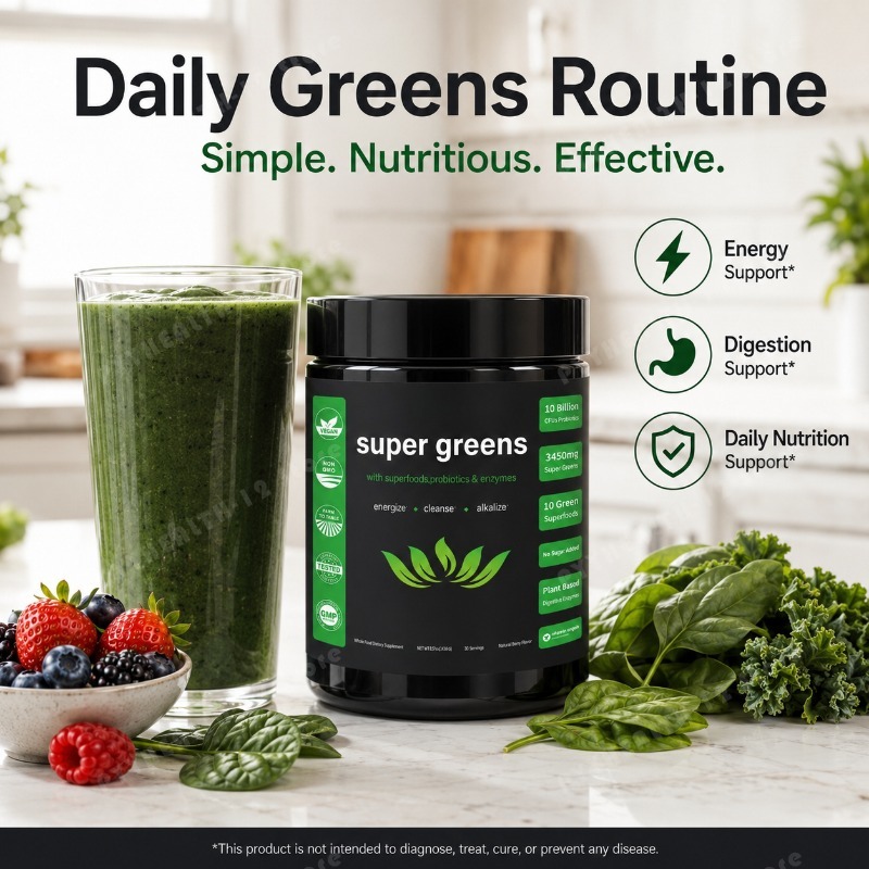 مسحوق السوبر جرينز مع مزيج الف - مراجعة Digestive Enzyme Blend وسعره