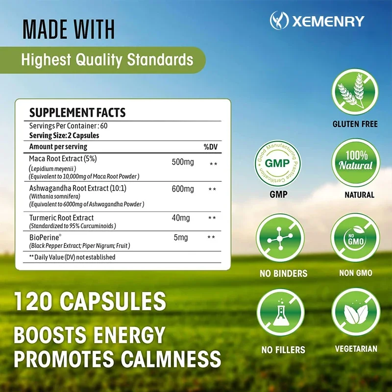 مكمل للرجال - جذر الماكا + أشو - مراجعة Turmeric Curcumin Capsule وسعره