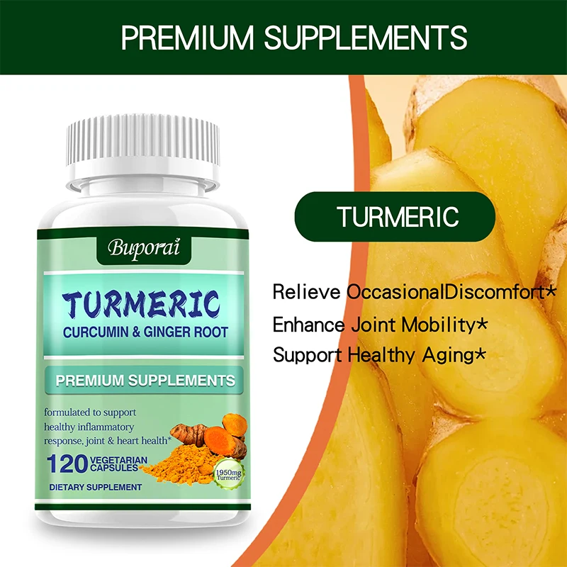 الكركم الكركم + جذر الزنجبيل - - مراجعة Turmeric Curcumin Capsule وسعره